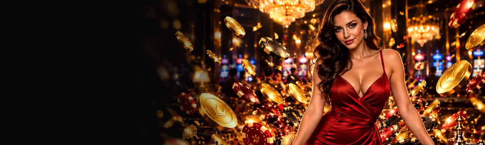 Gold coins and chips over a roulette table at Oddsking